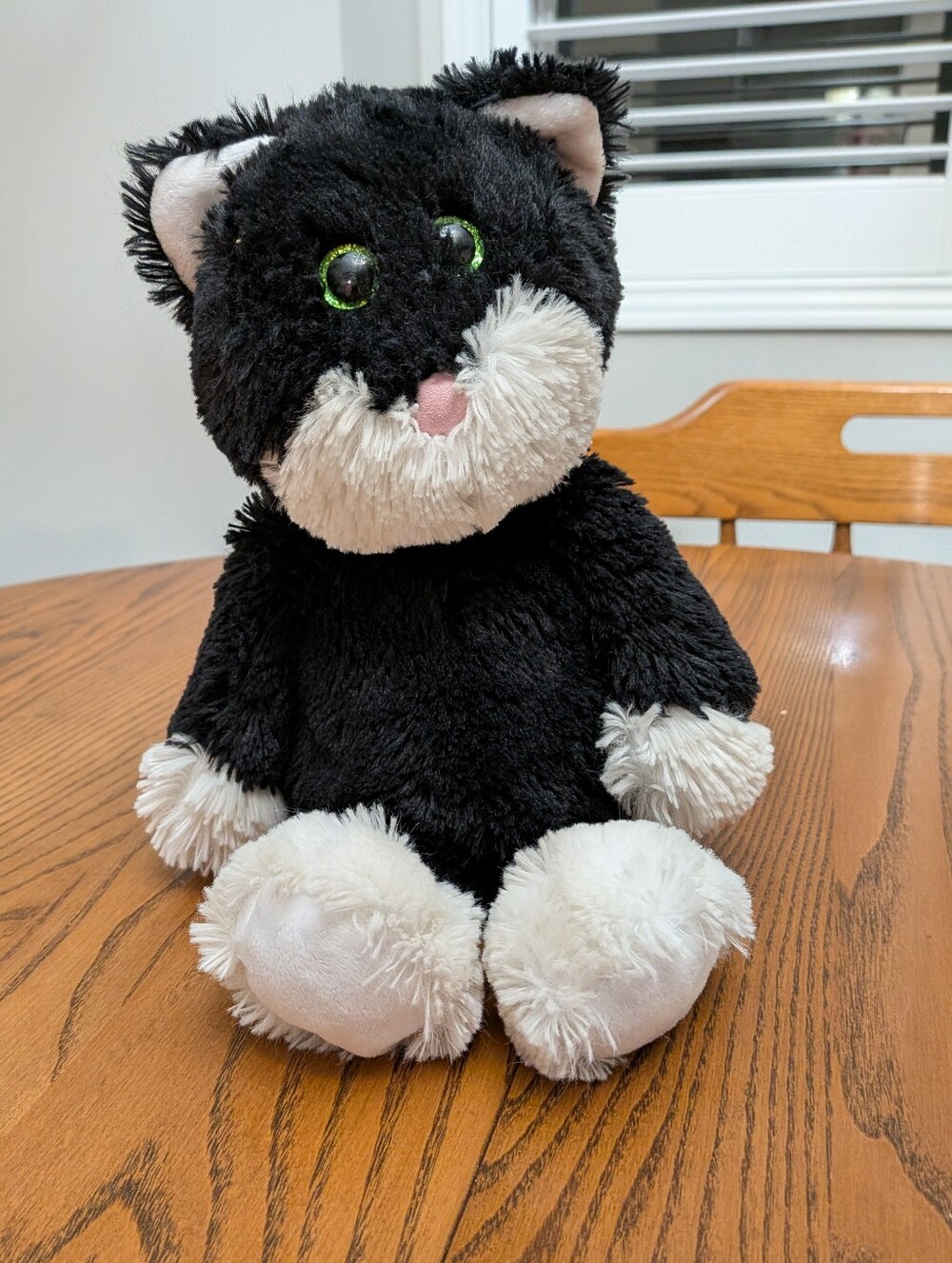Ty Plush Cat. Bessie. Black And White. Floppy Arms And Legs. Fair Condition.